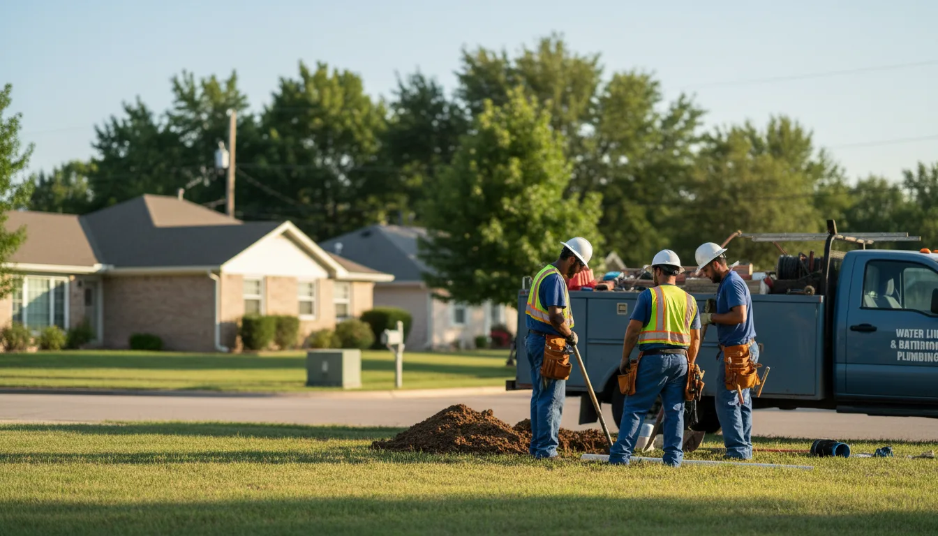 Residential water line and bathroom plumbing service in Raymond, IA
